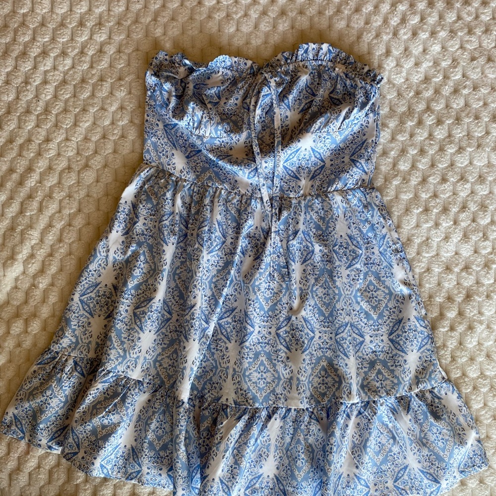 Blue and White Dress